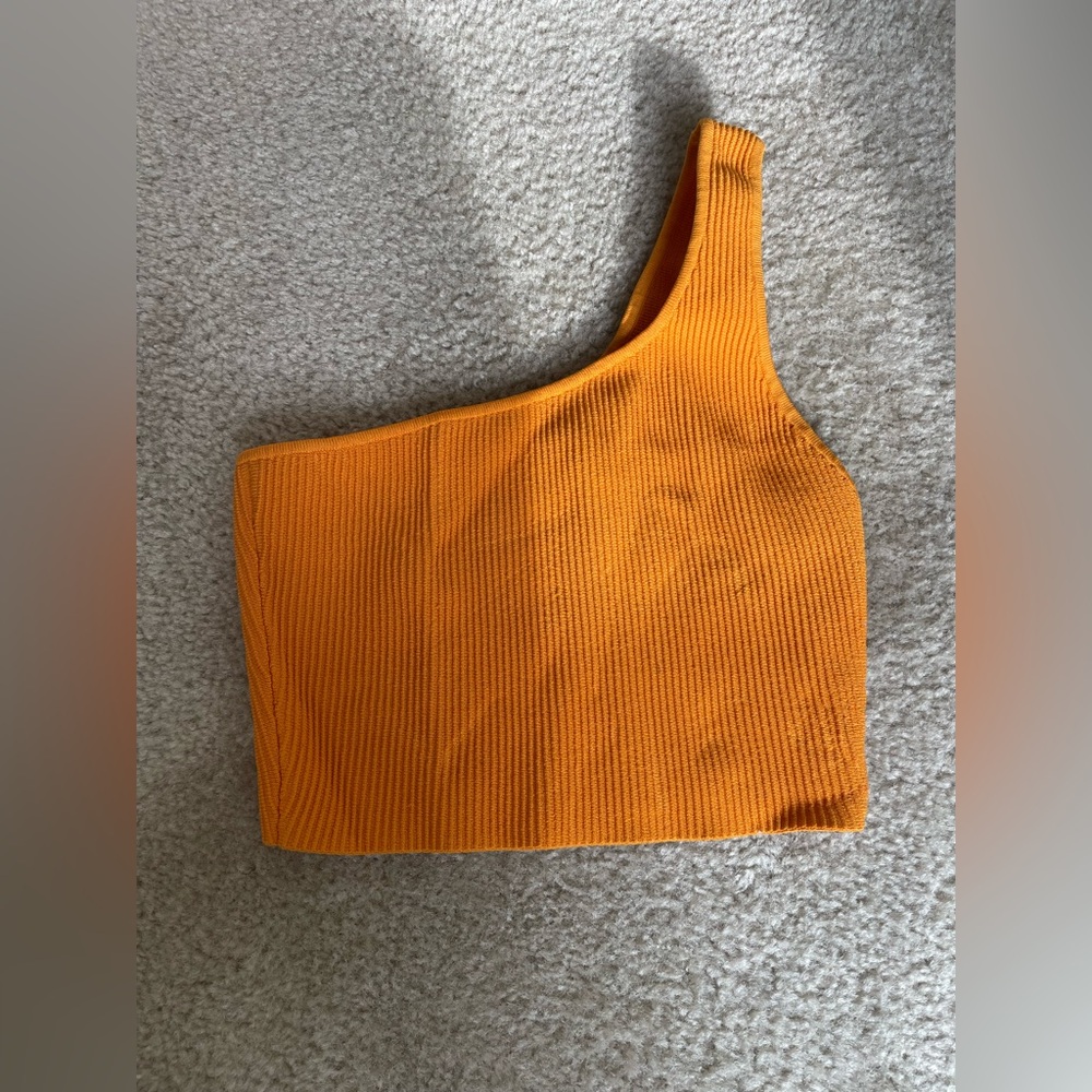 Babaton Orange One-Shoulder Top